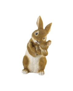 MOM AND BABY RABBIT FIGURINE